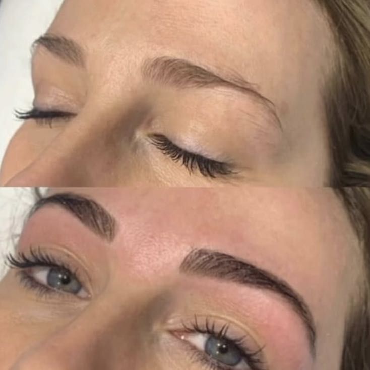 Before and after brow shaping